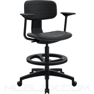 Silla KAN cajero con brazos Perfil