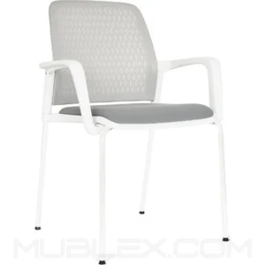 Silla Pinko Blanca tapizado gris