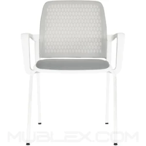 Silla Pinko Blanca tapizado gris frente