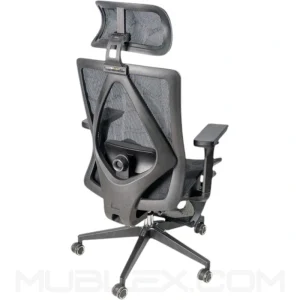 Silla de escritorio con reposapiés y cabecero Equa color Negro